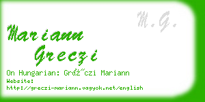 mariann greczi business card